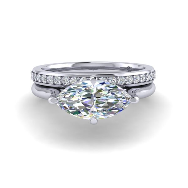 kyra - engagement ring with platinum metal and marquise shape diamond