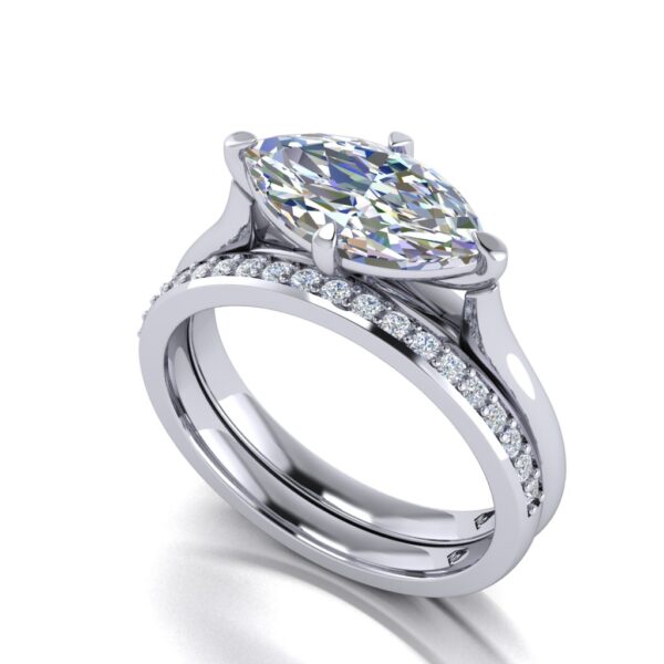 kyra - engagement ring with platinum metal and marquise shape diamond