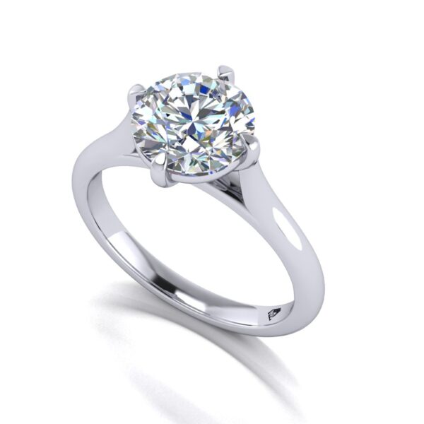 milla - engagement ring with platinum metal and round shape diamond
