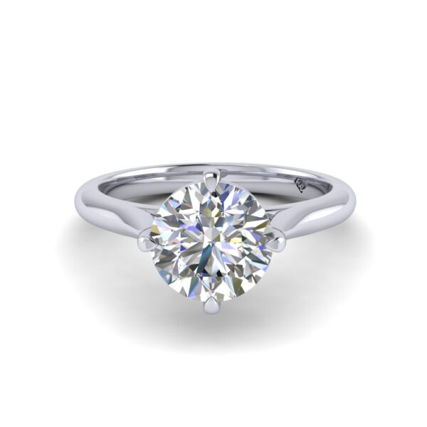 milla - engagement ring with platinum metal and round shape diamond