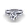 milla - engagement ring with platinum metal and round shape diamond