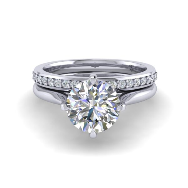 milla - engagement ring with platinum metal and round shape diamond