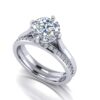 milla - engagement ring with platinum metal and round shape diamond