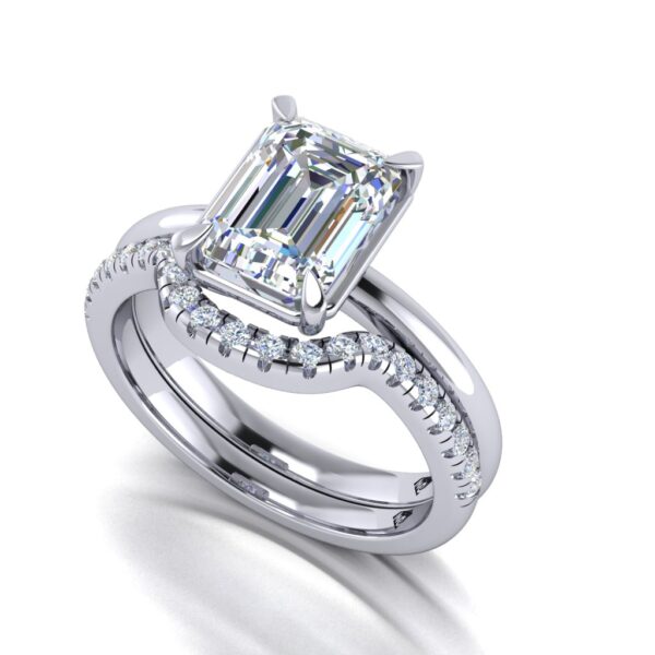 matilda - engagement ring with platinum metal and emerald shape diamond matilda - engagement ring with platinum metal and emerald shape diamond