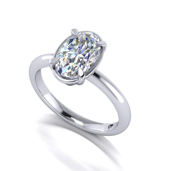 yasmin - engagement ring with platinum metal and oval shape diamond