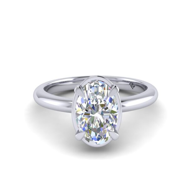 yasmin - engagement ring with platinum metal and oval shape diamond