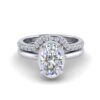 yasmin - engagement ring with platinum metal and oval shape diamond