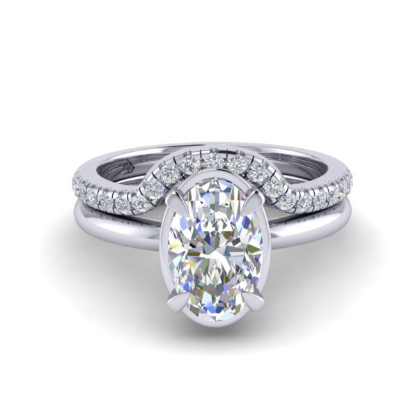 yasmin - engagement ring with platinum metal and oval shape diamond