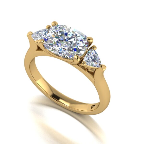 kylie - engagement ring with 14k yellow gold metal and cushion shape diamond