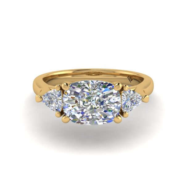 kylie - engagement ring with 14k yellow gold metal and cushion shape diamond