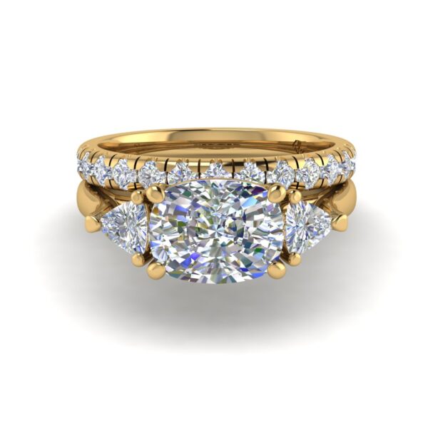 kylie - engagement ring with 14k yellow gold metal and cushion shape diamond