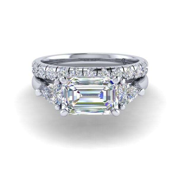 macy - engagement ring with platinum metal and emerald shape diamond macy - engagement ring with platinum metal and emerald shape diamond