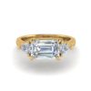 macy - engagement ring with 14k yellow gold metal and emerald shape diamond