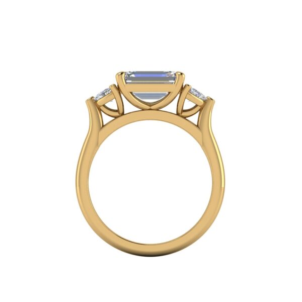 macy - engagement ring with 14k yellow gold metal and emerald shape diamond