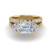 macy - engagement ring with 14k yellow gold metal and emerald shape diamond