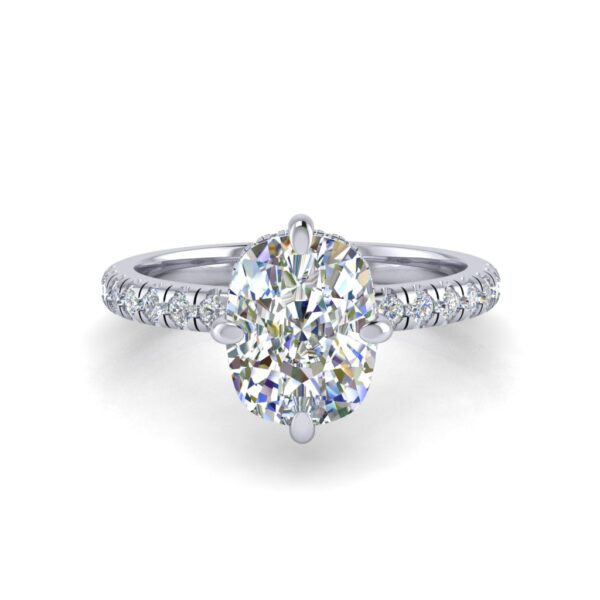 karlee - engagement ring with platinum metal and cushion shape diamond