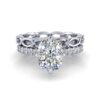 karlee - engagement ring with platinum metal and cushion shape diamond