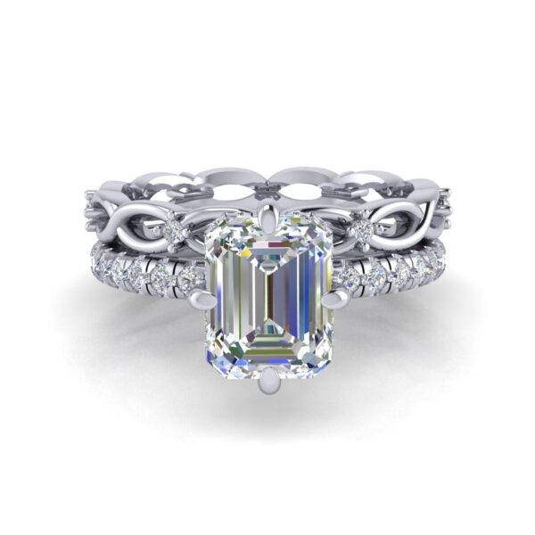 zali - engagement ring with platinum metal and emerald shape diamond zali - engagement ring with platinum metal and emerald shape diamond