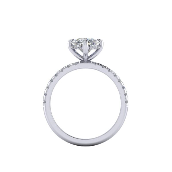 lola - engagement ring with platinum metal and oval shape diamond
