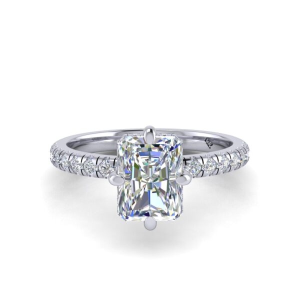 bonnie - engagement ring with platinum metal and radiant shape diamond