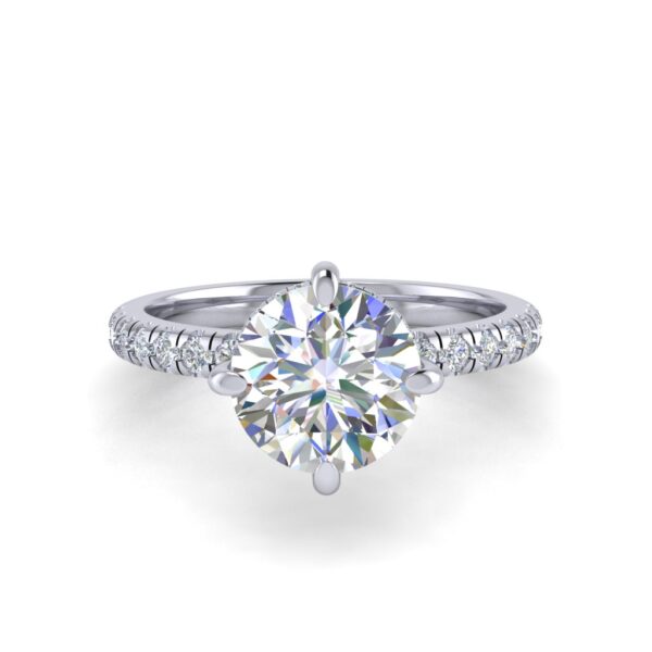 kyden - engagement ring with platinum metal and round shape diamond