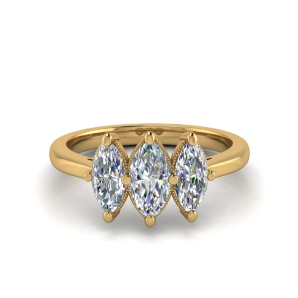 kristine - engagement ring with 14k yellow gold metal and marquise shape diamond