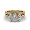 kristine - engagement ring with 14k yellow gold metal and marquise shape diamond