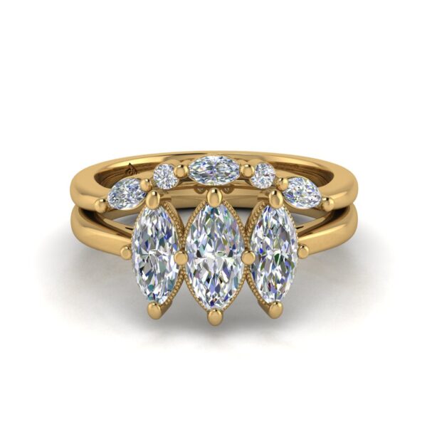 kristine - engagement ring with 14k yellow gold metal and marquise shape diamond