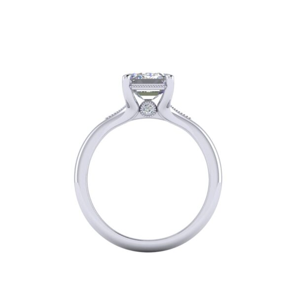 eliza - engagement ring with platinum metal and emerald shape diamond