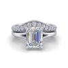 eliza - engagement ring with platinum metal and emerald shape diamond