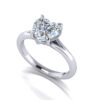 ruby - engagement ring with platinum metal and heart shape diamond
