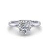 ruby - engagement ring with platinum metal and heart shape diamond