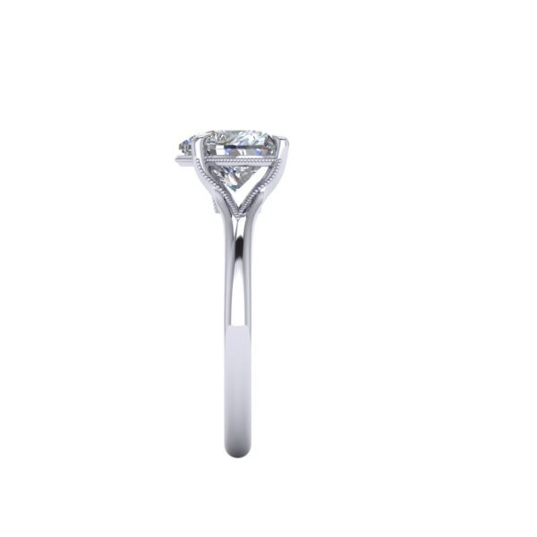 ruby - engagement ring with platinum metal and heart shape diamond