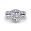 ruby - engagement ring with platinum metal and heart shape diamond