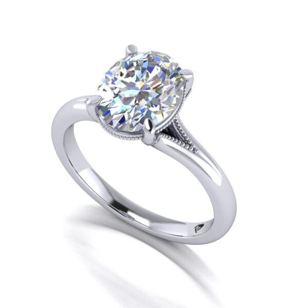 sienna - engagement ring with platinum metal and oval shape diamond