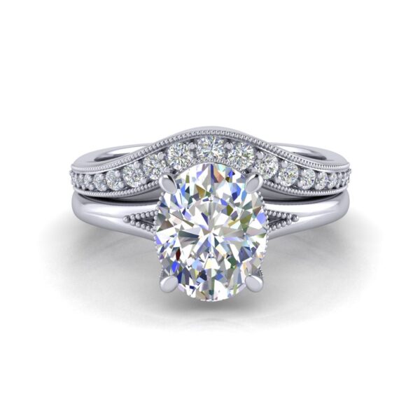 sienna - engagement ring with platinum metal and oval shape diamond