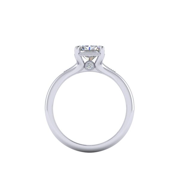tegan - engagement ring with platinum metal and radiant shape diamond