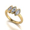 kalani - engagement ring with 14k yellow gold metal and marquise shape diamond