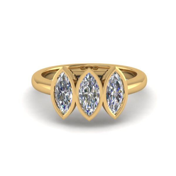 kalani - engagement ring with 14k yellow gold metal and marquise shape diamond