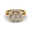 kalani - engagement ring with 14k yellow gold metal and marquise shape diamond
