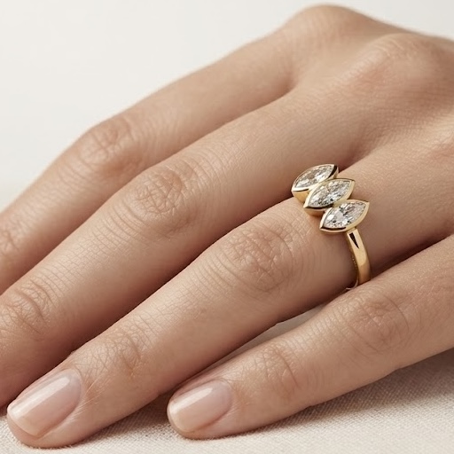 kalani - engagement ring with 14k yellow gold metal and marquise shape diamond
