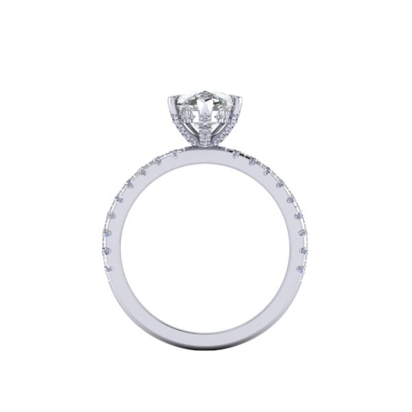 paris - engagement ring with platinum metal and pear shape diamond