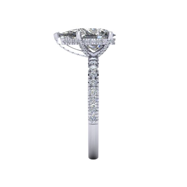 paris - engagement ring with platinum metal and pear shape diamond
