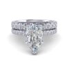paris - engagement ring with platinum metal and pear shape diamond