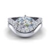 kim - engagement ring with platinum metal and marquise shape diamond