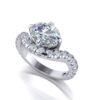 ava - engagement ring with platinum metal and oval shape diamond