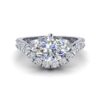ava - engagement ring with platinum metal and oval shape diamond