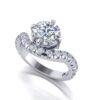 chloe - engagement ring with platinum metal and round shape diamond