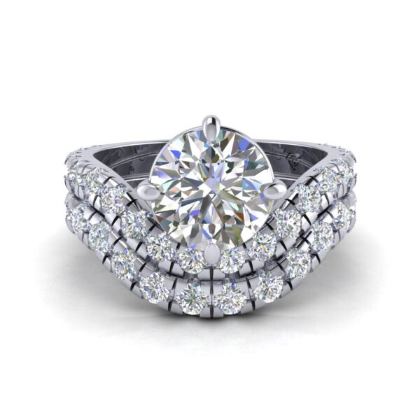 chloe - engagement ring with platinum metal and round shape diamond