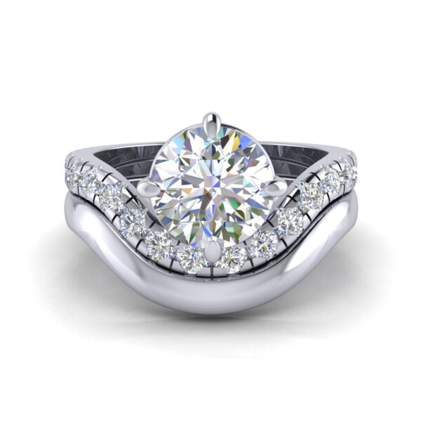 chloe - engagement ring with platinum metal and round shape diamond
